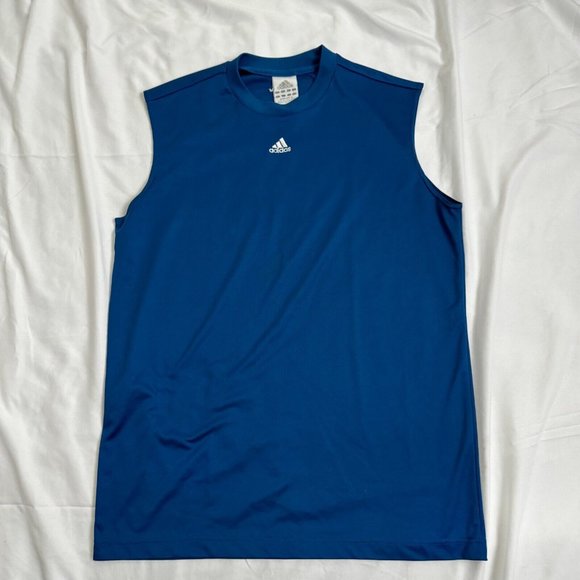 ADIDAS Blue Men's Sleeveless Sweatshirt Size Medium Active Tank Top - Picture 1 of 11